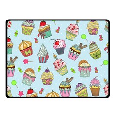 Cupcake Doodle Pattern Double Sided Fleece Blanket (Small)  from ArtsNow.com 45 x34  Blanket Back