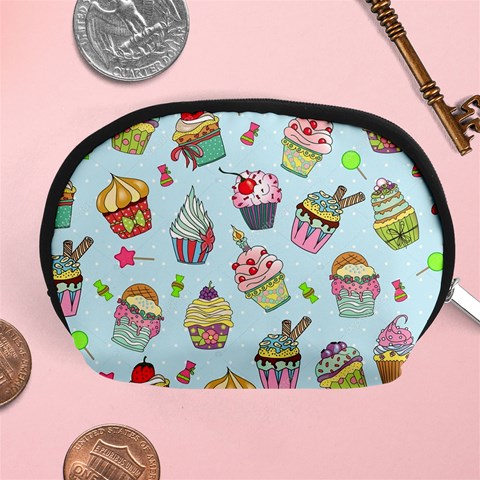 Cupcake Doodle Pattern Accessory Pouch (Medium) from ArtsNow.com Front