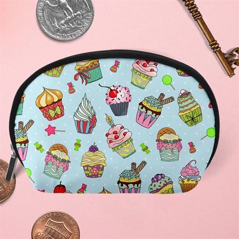 Cupcake Doodle Pattern Accessory Pouch (Large) from ArtsNow.com Back