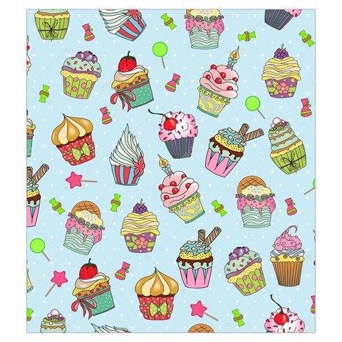 Cupcake Doodle Pattern Drawstring Pouch (Medium) from ArtsNow.com Front