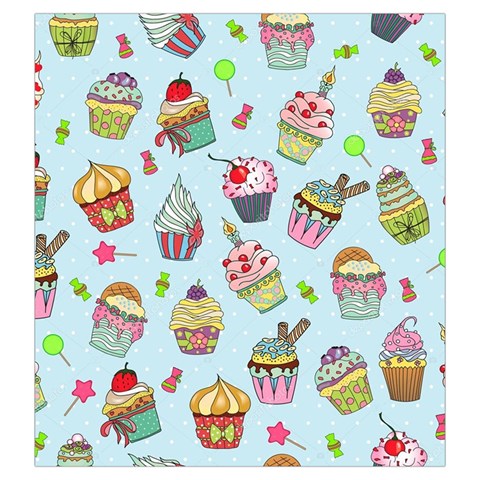 Cupcake Doodle Pattern Drawstring Pouch (Large) from ArtsNow.com Front