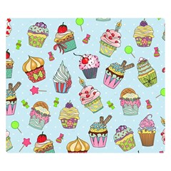 Cupcake Doodle Pattern Double Sided Flano Blanket (Small)  from ArtsNow.com 50 x40  Blanket Front