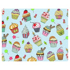 Cupcake Doodle Pattern Double Sided Flano Blanket (Medium)  from ArtsNow.com 60 x50  Blanket Front