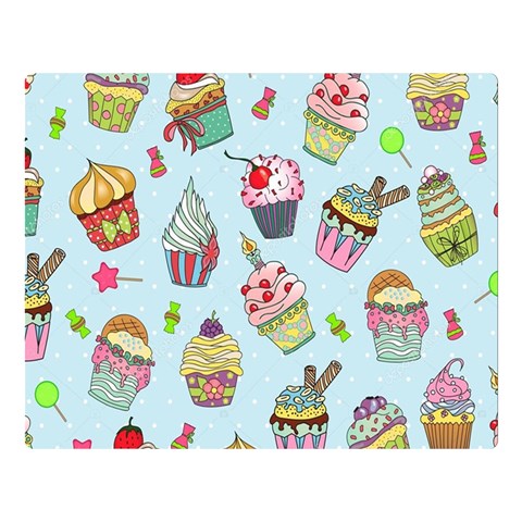 Cupcake Doodle Pattern Double Sided Flano Blanket (Large)  from ArtsNow.com 80 x60  Blanket Front