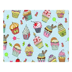 Cupcake Doodle Pattern Double Sided Flano Blanket (Large)  from ArtsNow.com Blanket Back