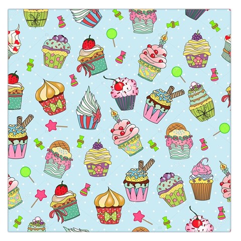 Cupcake Doodle Pattern Large Satin Scarf (Square) from ArtsNow.com Front