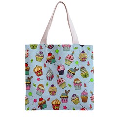 Cupcake Doodle Pattern Zipper Grocery Tote Bag from ArtsNow.com Front