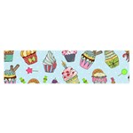 Cupcake Doodle Pattern Satin Scarf (Oblong)