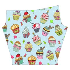 Cupcake Doodle Pattern Yoga Cropped Leggings from ArtsNow.com Left