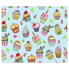 Cupcake Doodle Pattern Zipper Large Tote Bag from ArtsNow.com Front