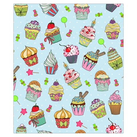 Cupcake Doodle Pattern Drawstring Pouch (XS) from ArtsNow.com Back