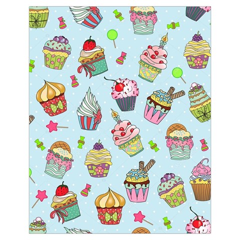 Cupcake Doodle Pattern Drawstring Pouch (XL) from ArtsNow.com Front