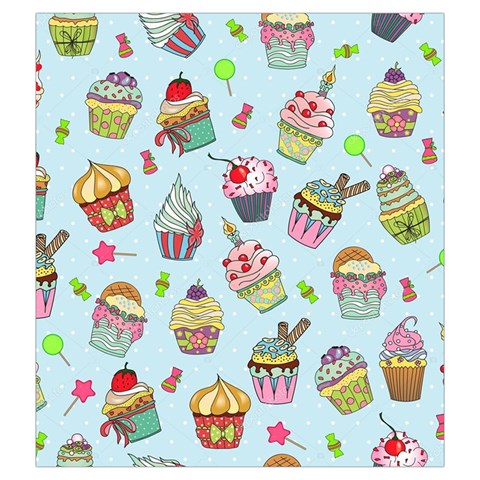 Cupcake Doodle Pattern Drawstring Pouch (2XL) from ArtsNow.com Front