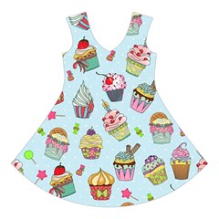 Cupcake Doodle Pattern Short Sleeve V Front