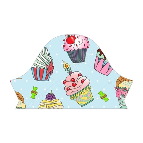 Cupcake Doodle Pattern Short Sleeve V Left Sleeve