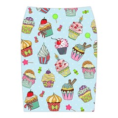 Cupcake Doodle Pattern Midi Wrap Pencil Skirt from ArtsNow.com Back