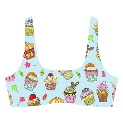 Cupcake Doodle Pattern Cross Back Hipster Bikini Set from ArtsNow.com Front