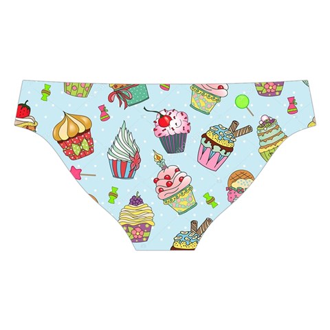 Cupcake Doodle Pattern Cross Back Hipster Bikini Set from ArtsNow.com Back Under