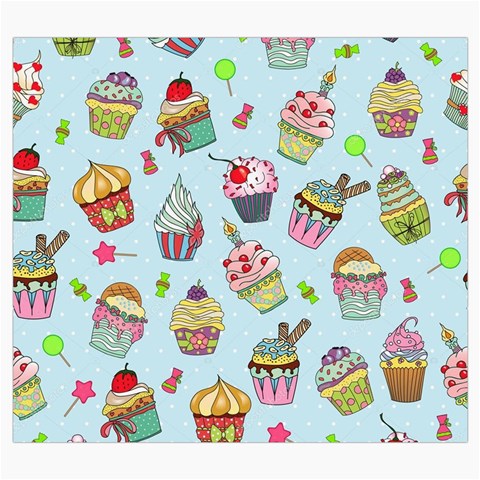 Cupcake Doodle Pattern Roll Up Canvas Pencil Holder (S) from ArtsNow.com Front