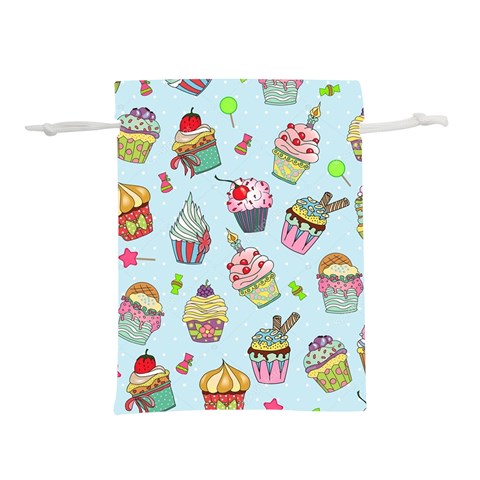 Cupcake Doodle Pattern Lightweight Drawstring Pouch (S) from ArtsNow.com Front