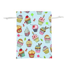 Cupcake Doodle Pattern Lightweight Drawstring Pouch (L) from ArtsNow.com Front