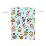 Cupcake Doodle Pattern Lightweight Drawstring Pouch (L)