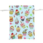 Cupcake Doodle Pattern  Lightweight Drawstring Pouch (XL)