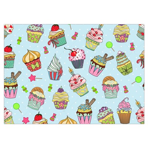 Cupcake Doodle Pattern Wristlet Pouch Bag (Small) from ArtsNow.com Belt Loop