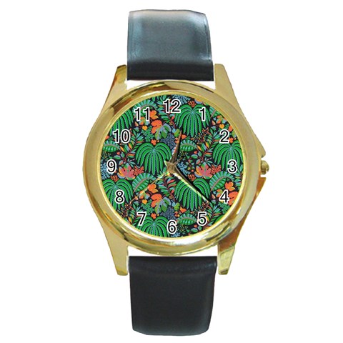 14 Round Gold Metal Watch from ArtsNow.com Front