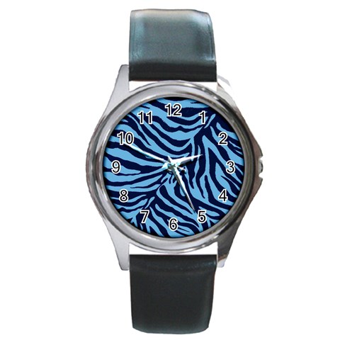 Zebra 3 Round Metal Watch from ArtsNow.com Front