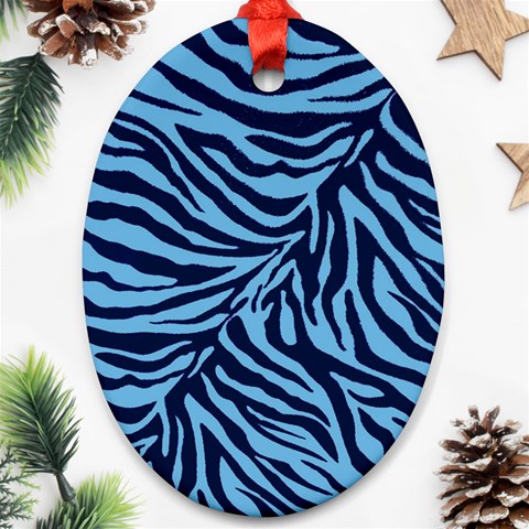 Zebra 3 Ornament (Oval) from ArtsNow.com Front