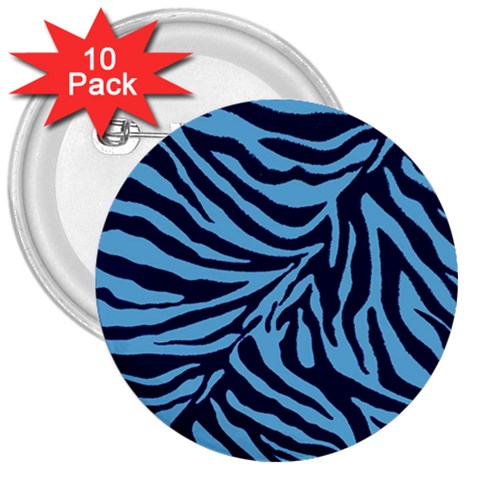 Zebra 3 3  Buttons (10 pack)  from ArtsNow.com Front