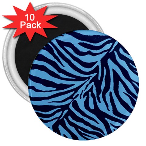 Zebra 3 3  Magnets (10 pack)  from ArtsNow.com Front