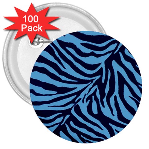 Zebra 3 3  Buttons (100 pack)  from ArtsNow.com Front