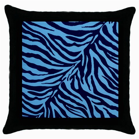 Zebra 3 Throw Pillow Case (Black) from ArtsNow.com Front