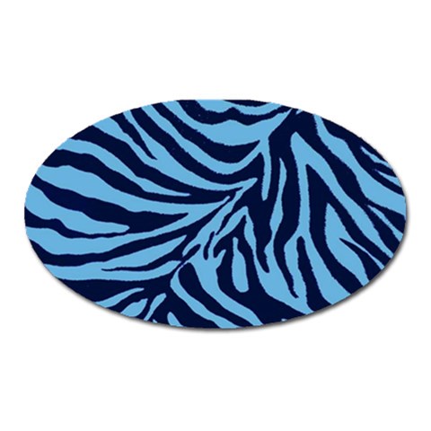 Zebra 3 Oval Magnet from ArtsNow.com Front