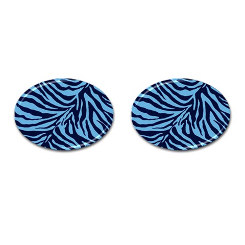 Zebra 3 Cufflinks (Oval) from ArtsNow.com Front(Pair)