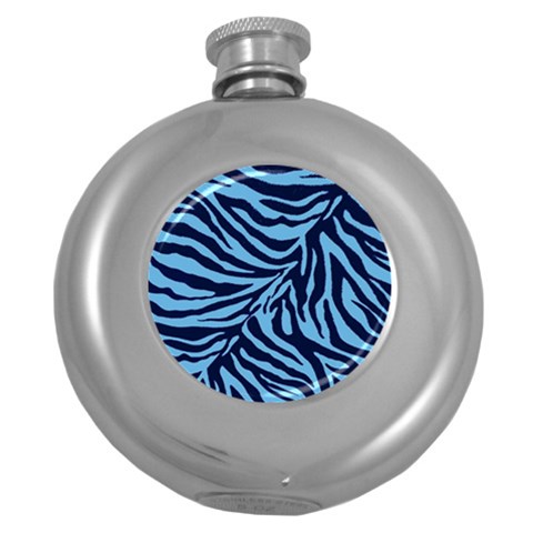 Zebra 3 Round Hip Flask (5 oz) from ArtsNow.com Front