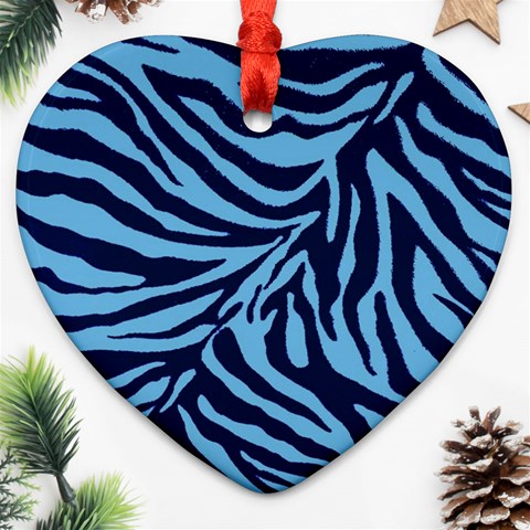 Zebra 3 Heart Ornament (Two Sides) from ArtsNow.com Back