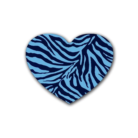 Zebra 3 Rubber Coaster (Heart)  from ArtsNow.com Front