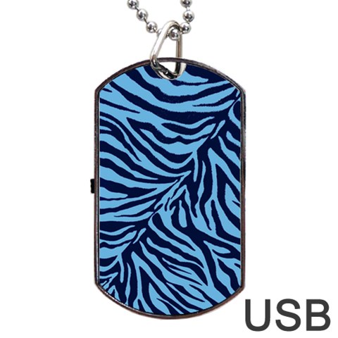 Zebra 3 Dog Tag USB Flash (One Side) from ArtsNow.com Front