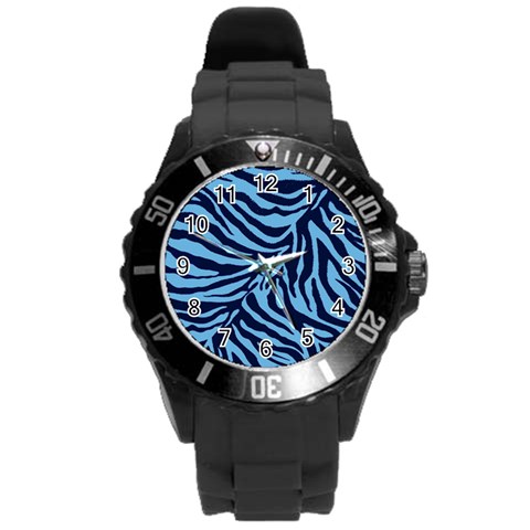 Zebra 3 Round Plastic Sport Watch (L) from ArtsNow.com Front