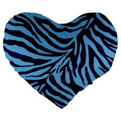 Zebra 3 Large 19  Premium Heart Shape Cushions from ArtsNow.com Front