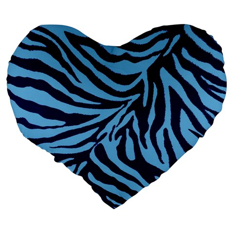 Zebra 3 Large 19  Premium Heart Shape Cushions from ArtsNow.com Back