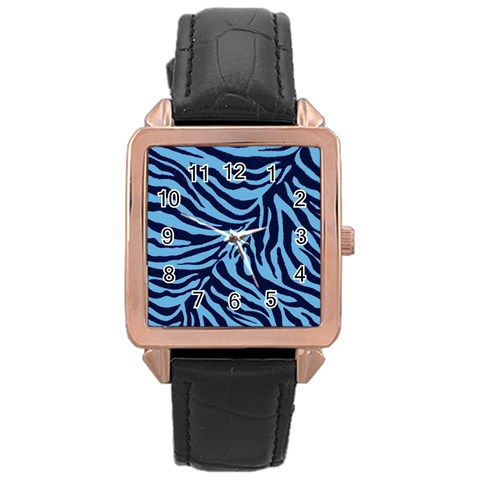 Zebra 3 Rose Gold Leather Watch  from ArtsNow.com Front