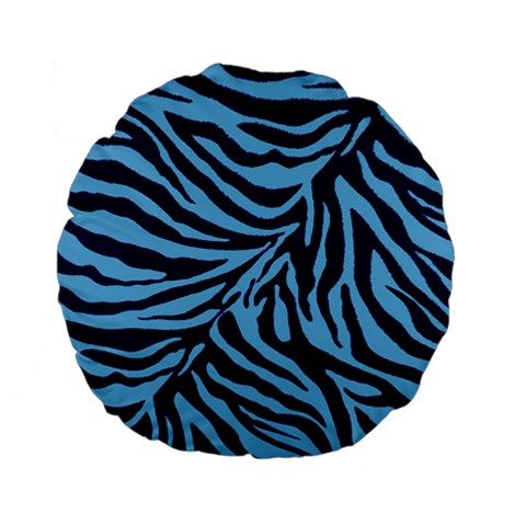 Zebra 3 Standard 15  Premium Flano Round Cushions from ArtsNow.com Back