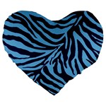 Zebra 3 Large 19  Premium Flano Heart Shape Cushions