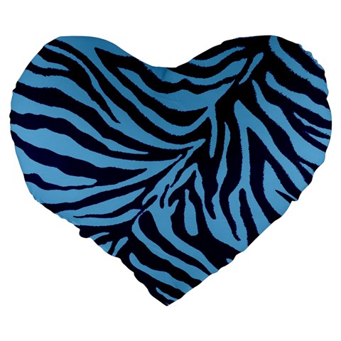 Zebra 3 Large 19  Premium Flano Heart Shape Cushions from ArtsNow.com Back