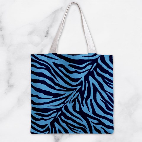 Zebra 3 Zipper Grocery Tote Bag from ArtsNow.com Back