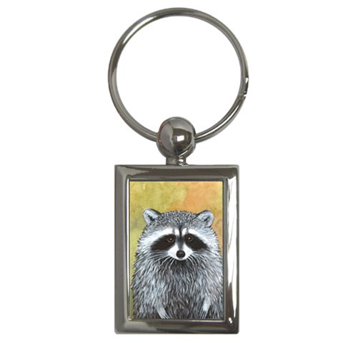 Raccoon 15 Key Chain (Rectangle) from ArtsNow.com Front